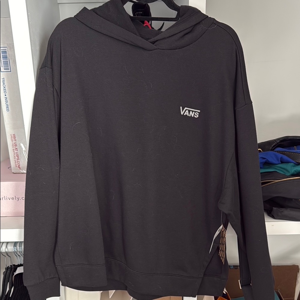 Vans Black Hoodie Sweatshirt Cotton Blend